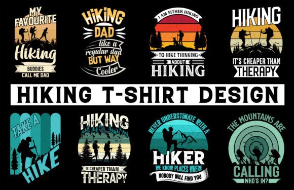 Download Hiking T-shirt Design Bundle, POD Free - Premium Resources