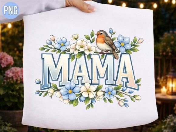 Download Mama Robin Bird Spring Floral PNG SHIRT - Spring Collection