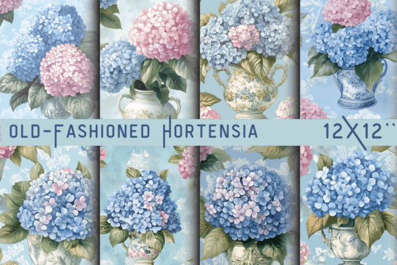 Download Old-Fashioned Hortensia Blossom Backdrop - Premium Resources