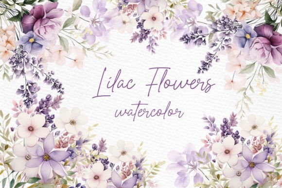 Download Watercolor Lilac Flowers Png Spring Png - Spring Collection